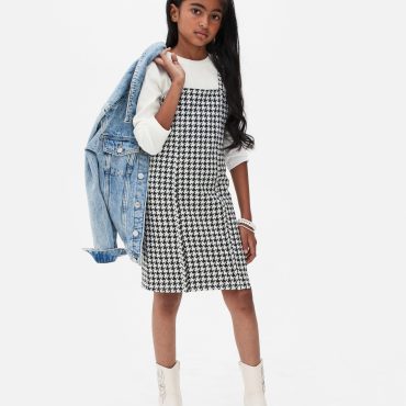 Long Sleeve T-Shirt and Houndstooth Dress Set