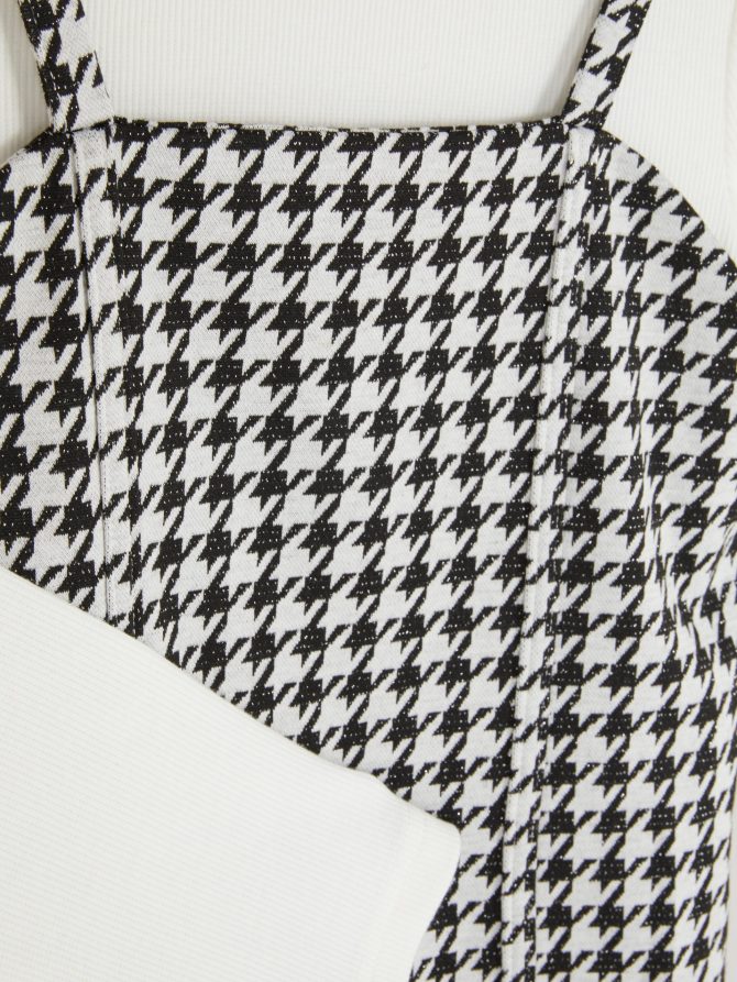 Long Sleeve T-Shirt and Houndstooth Dress Set - Image 5