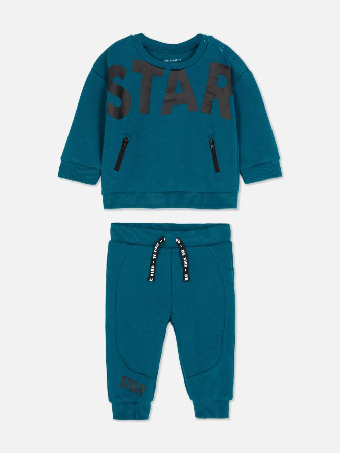Star Print Sweatshirt and Joggers Set
