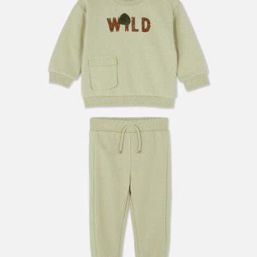 Wild Print Sweatshirt and Joggers Set