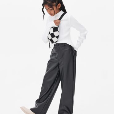 Faux Leather Wide Leg Pants