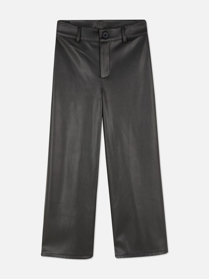 Faux Leather Wide Leg Pants - Image 3