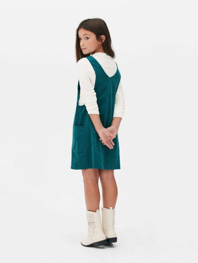 2-in-1 Corduroy Overalls Dress Set - Image 2