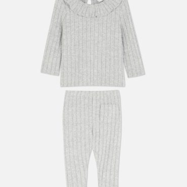 Ribbed Long Sleeve T-Shirt and Leggings Set