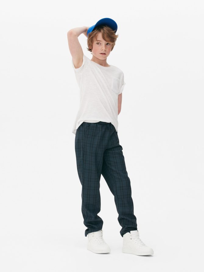 Check Straight Leg Pants
