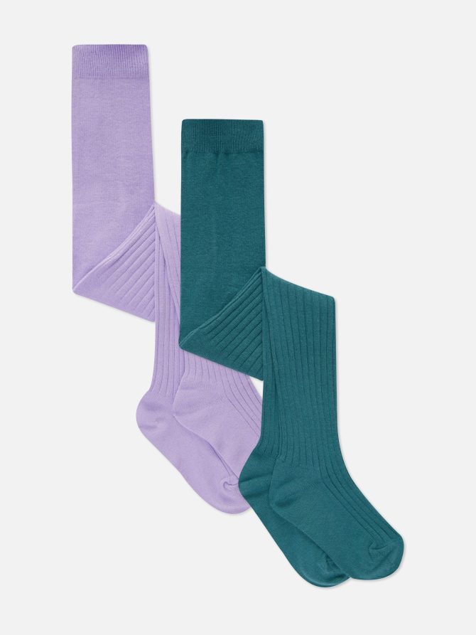 2-Pack Ribbed Tights
