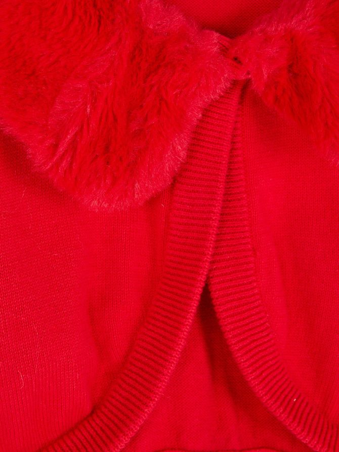 Faux Fur Collar Cardigan - Image 3