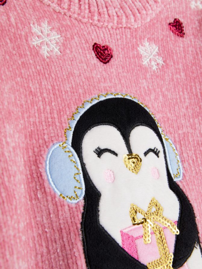 Novelty Christmas Chenille Sweater - Image 5