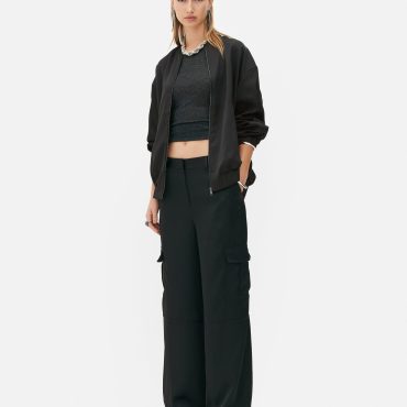 Rita Ora Satin Bomber Jacket