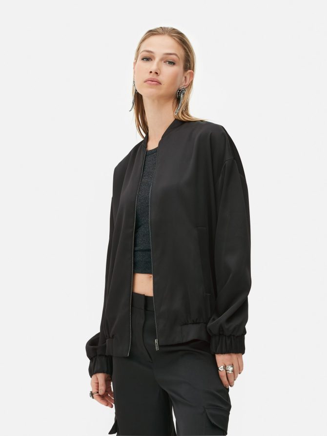 Rita Ora Satin Bomber Jacket - Image 2
