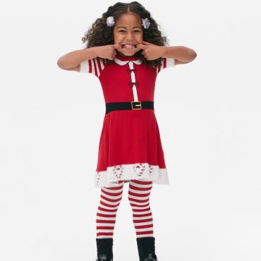Christmas Mrs. Claus Dress and Tights Set