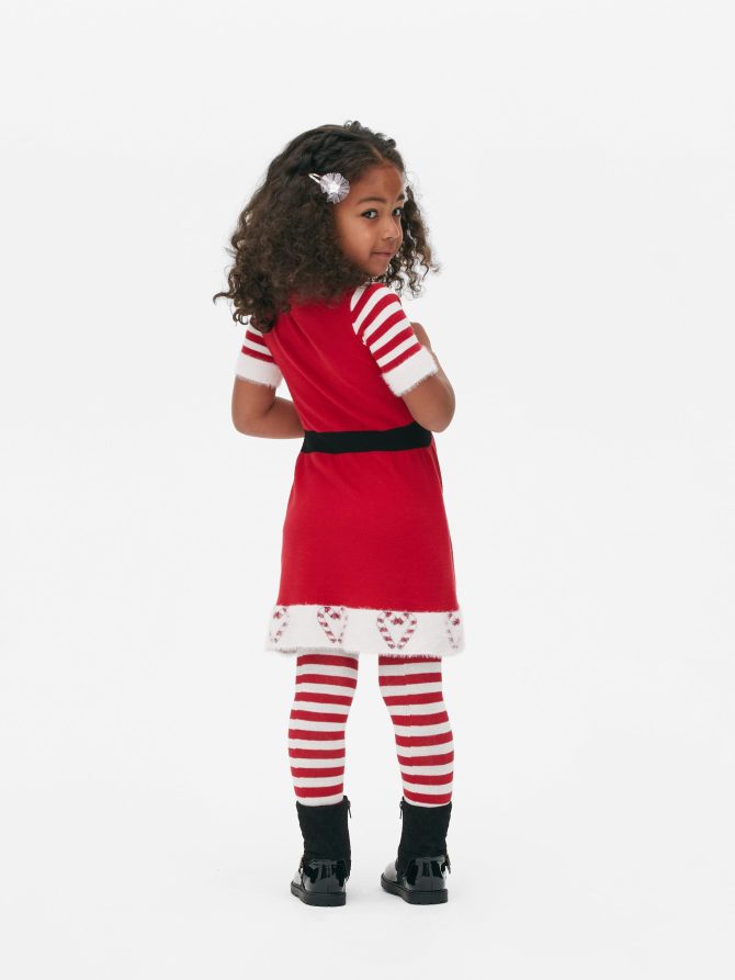 Christmas Mrs. Claus Dress and Tights Set - Image 2