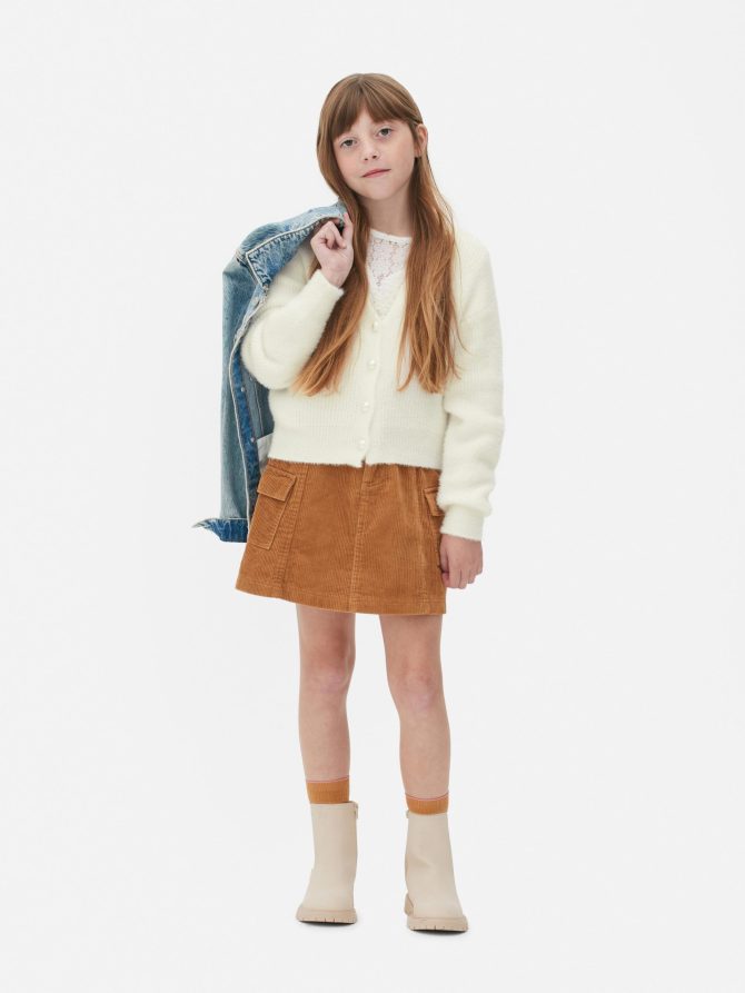 Faux Pearl Button Cardigan