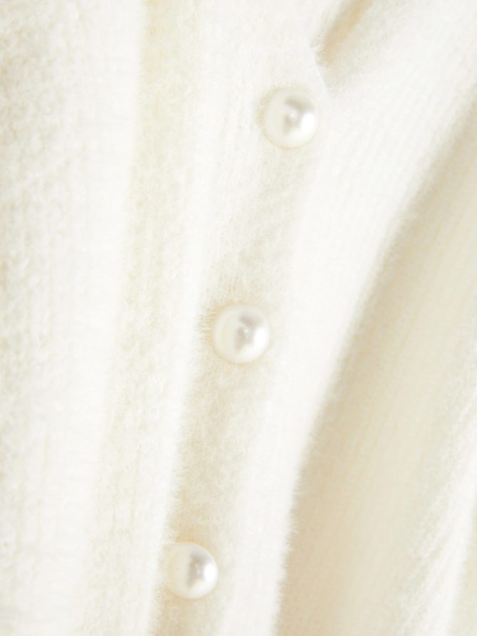 Faux Pearl Button Cardigan - Image 5
