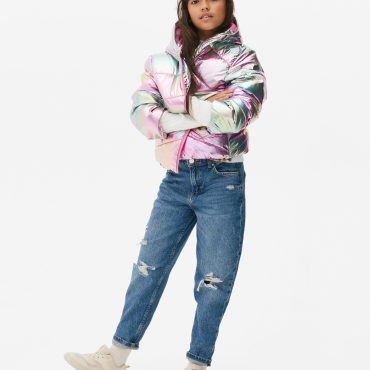 Ombré Metallic Puffer Jacket