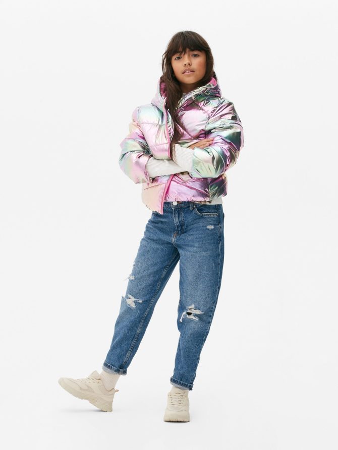 Ombré Metallic Puffer Jacket
