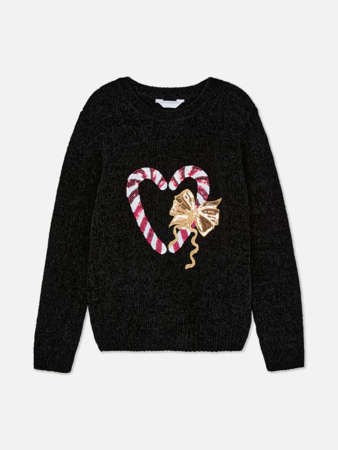 Kids’ Sequin Chenille Holiday Sweater - Image 3