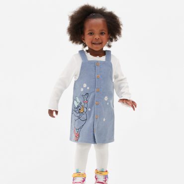 Disney’s Daisy Duck T-Shirt, Overall Dress & Tights Set