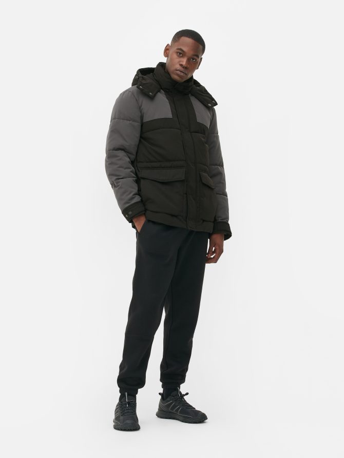 Color Block Padded Coat