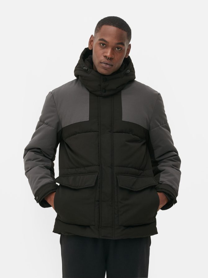 Color Block Padded Coat - Image 2