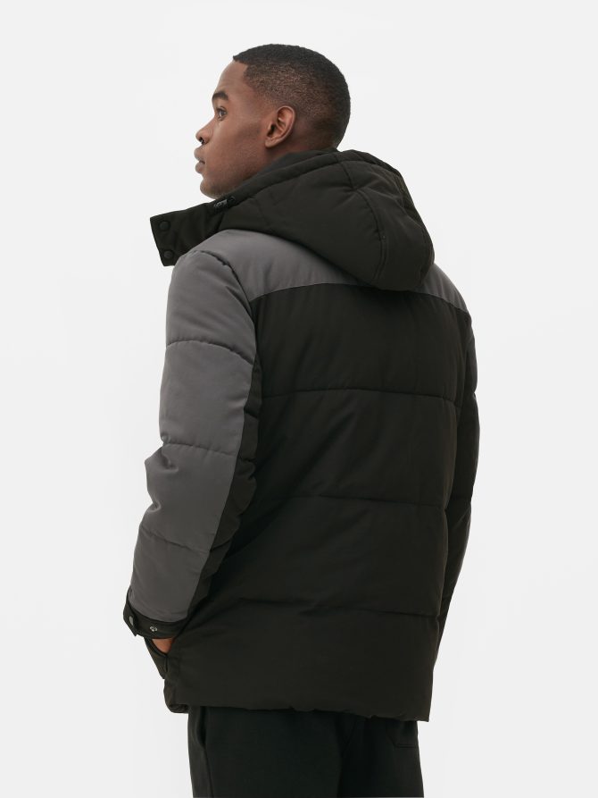 Color Block Padded Coat - Image 4