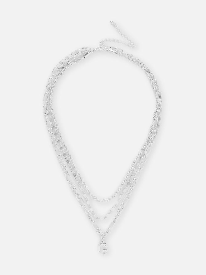 3-Chain Stacked Initial Necklace