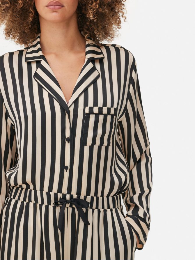 Satin Long Sleeve Pajamas - Image 3