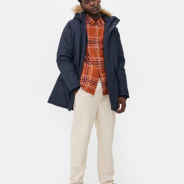 Faux Fur Trim Hooded Parka