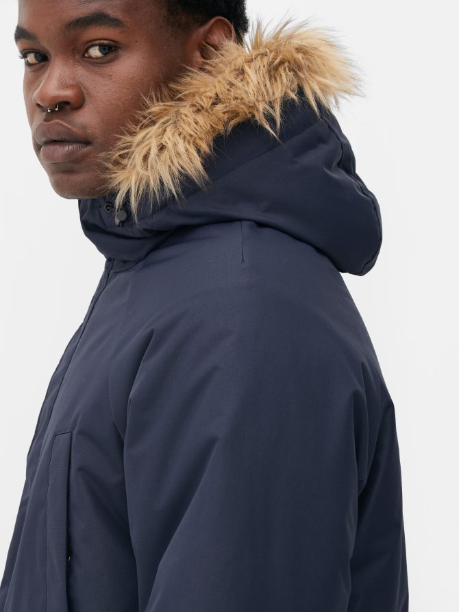Faux Fur Trim Hooded Parka - Image 3