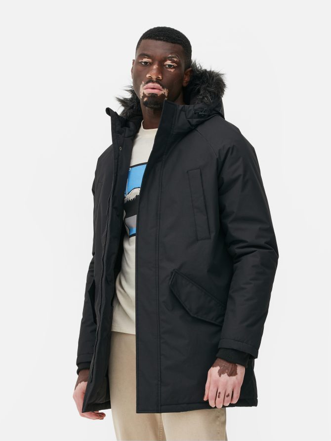 Faux Fur Trim Hooded Parka - Image 2