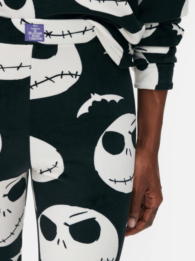 Disney Tim Burton's The Nightmare Before Christmas Velour Lounge Leggings - Image 3