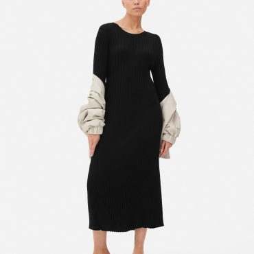 The Edit Crew Neck Knit Midi Dress