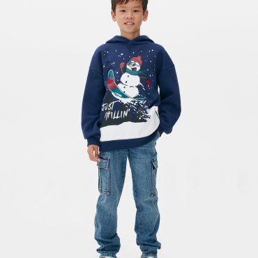 Snowman Print Hoodie