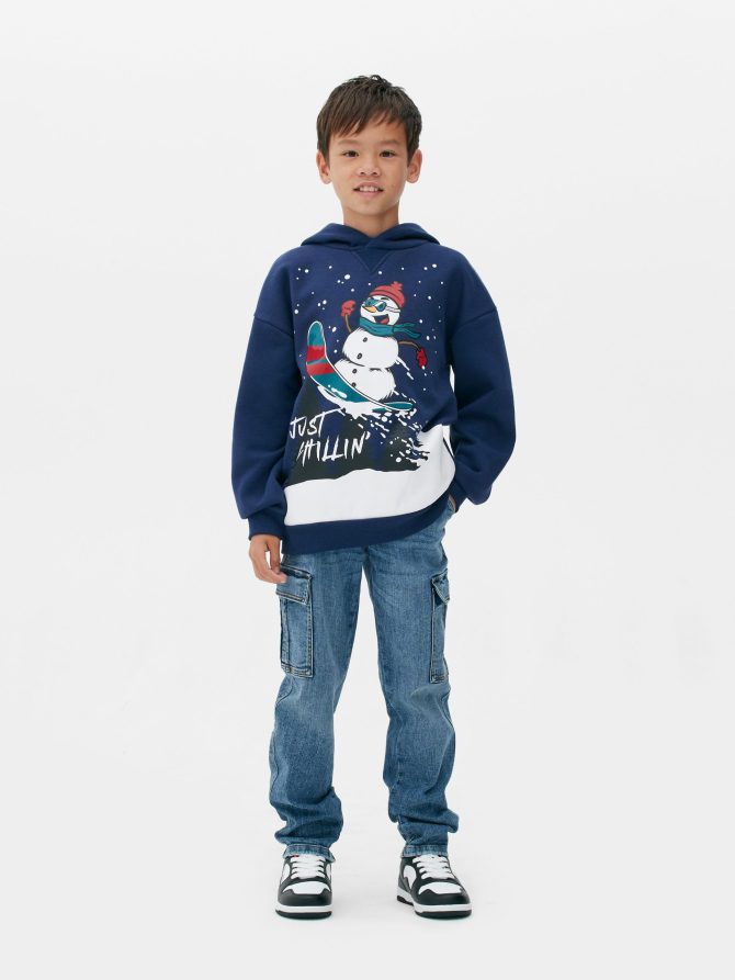 Snowman Print Hoodie