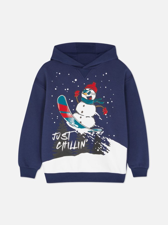 Snowman Print Hoodie - Image 3