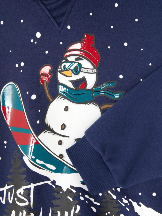 Snowman Print Hoodie - Image 5
