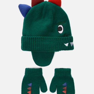 Dinosaur Knit Winter Accessories Set