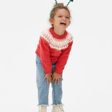 Fair Isle Yoke Knit Sweater