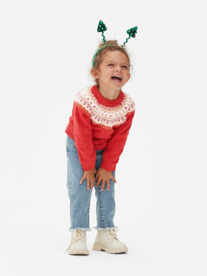 Fair Isle Yoke Knit Sweater