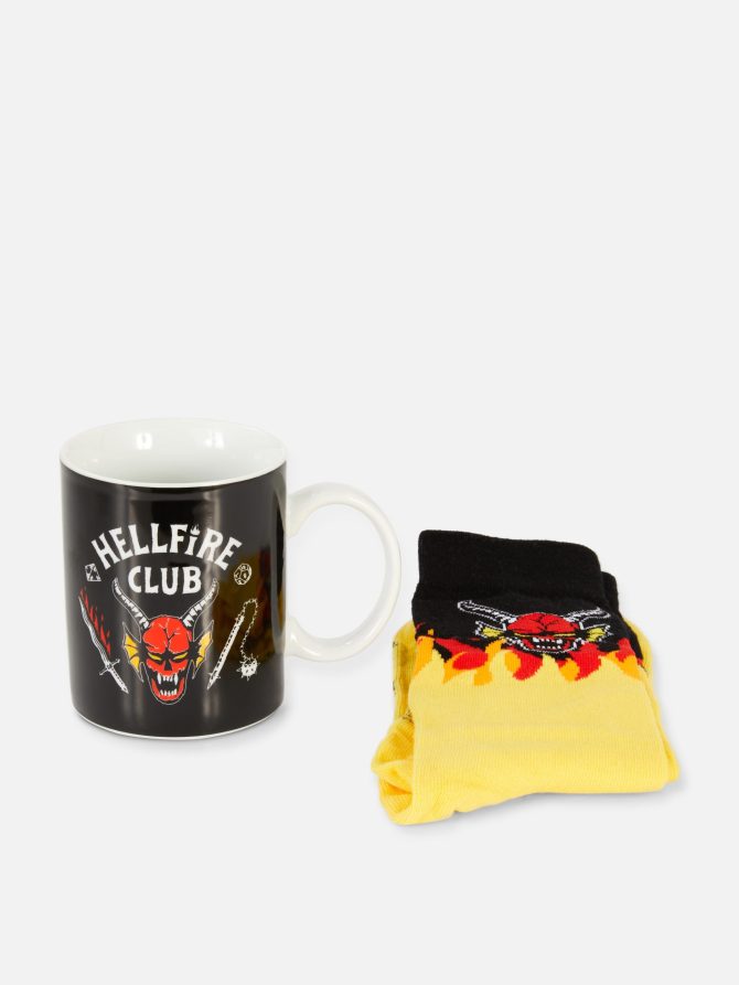 Stranger Things Hellfire Club Mugs and Socks Set