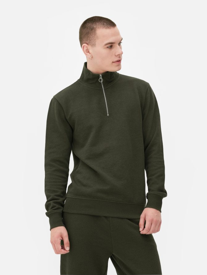 Quarter-Zip Quilted Sweatshirt - Image 2