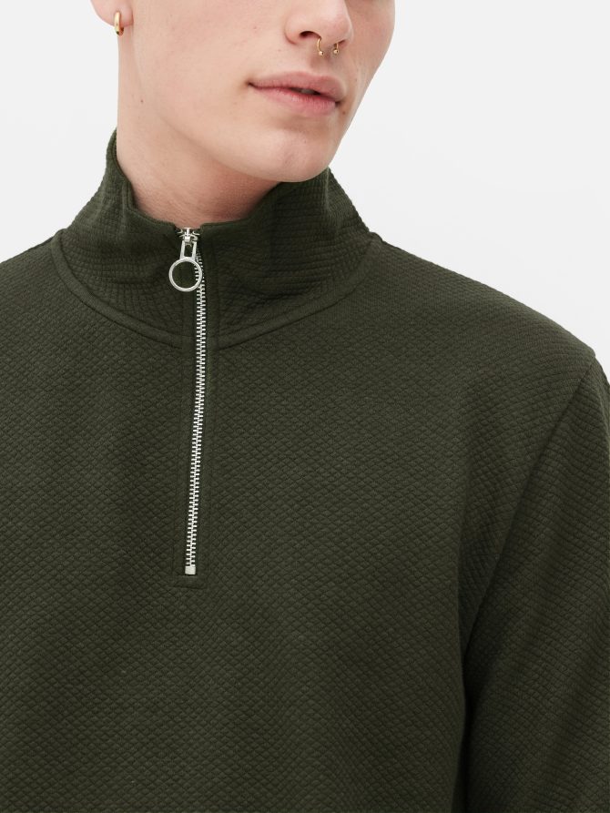 Quarter-Zip Quilted Sweatshirt - Image 3