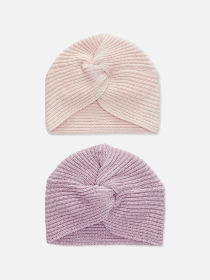 2-Pack Knit Wrap Hats