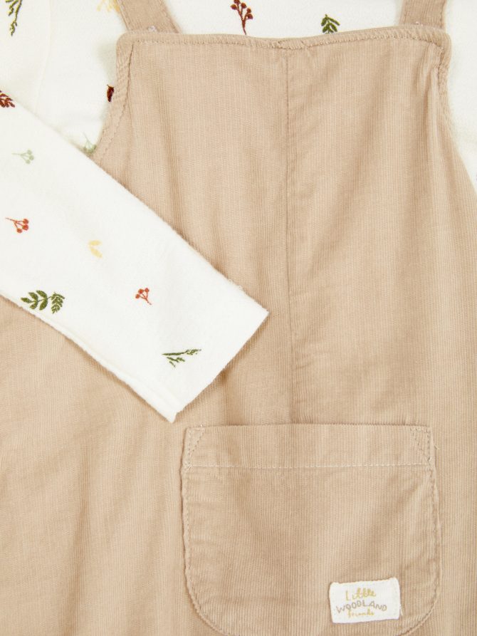 Corduroy Bodysuit and Overalls Set - Image 3