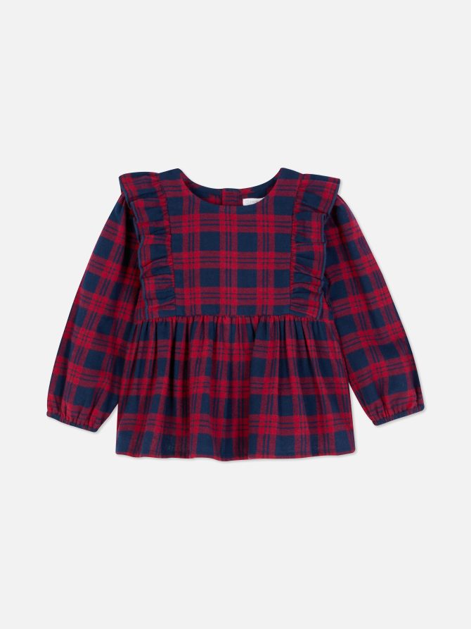 Tartan Long Sleeve Blouse