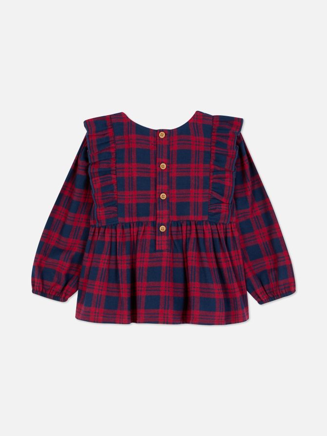 Tartan Long Sleeve Blouse - Image 2