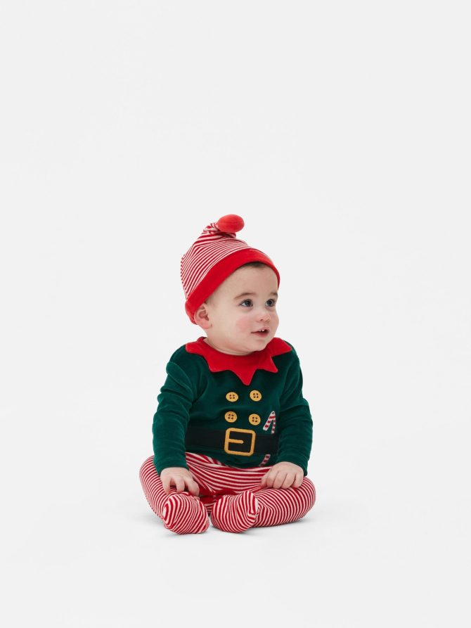 Christmas Elf Sleeper and Hat Set