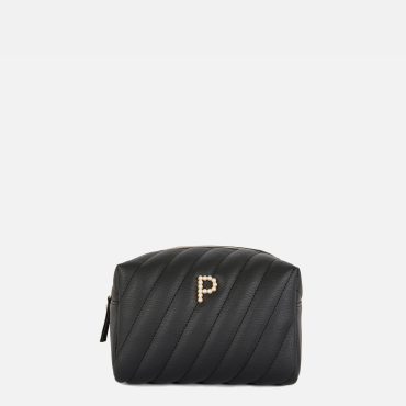 Faux Pearl Initial Makeup Bag