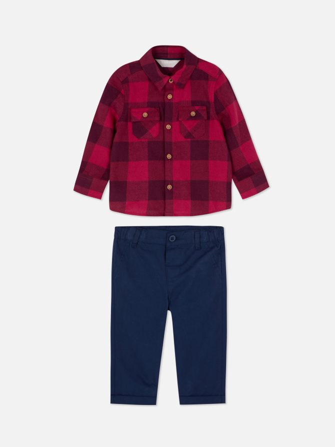 Check Shirt & Pants Set