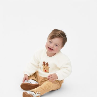 Fleece Reindeer Sweatshirt and Leggings Set